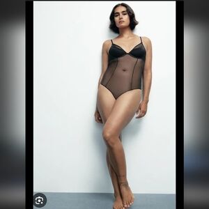 Sheer Black Mesh Bodysuit - Women Intimates & Sleepwear